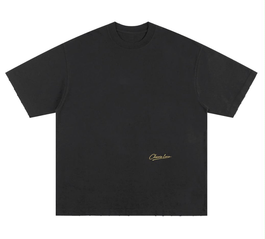 Coffee First Chaos Later (Oversized Tee) - Black