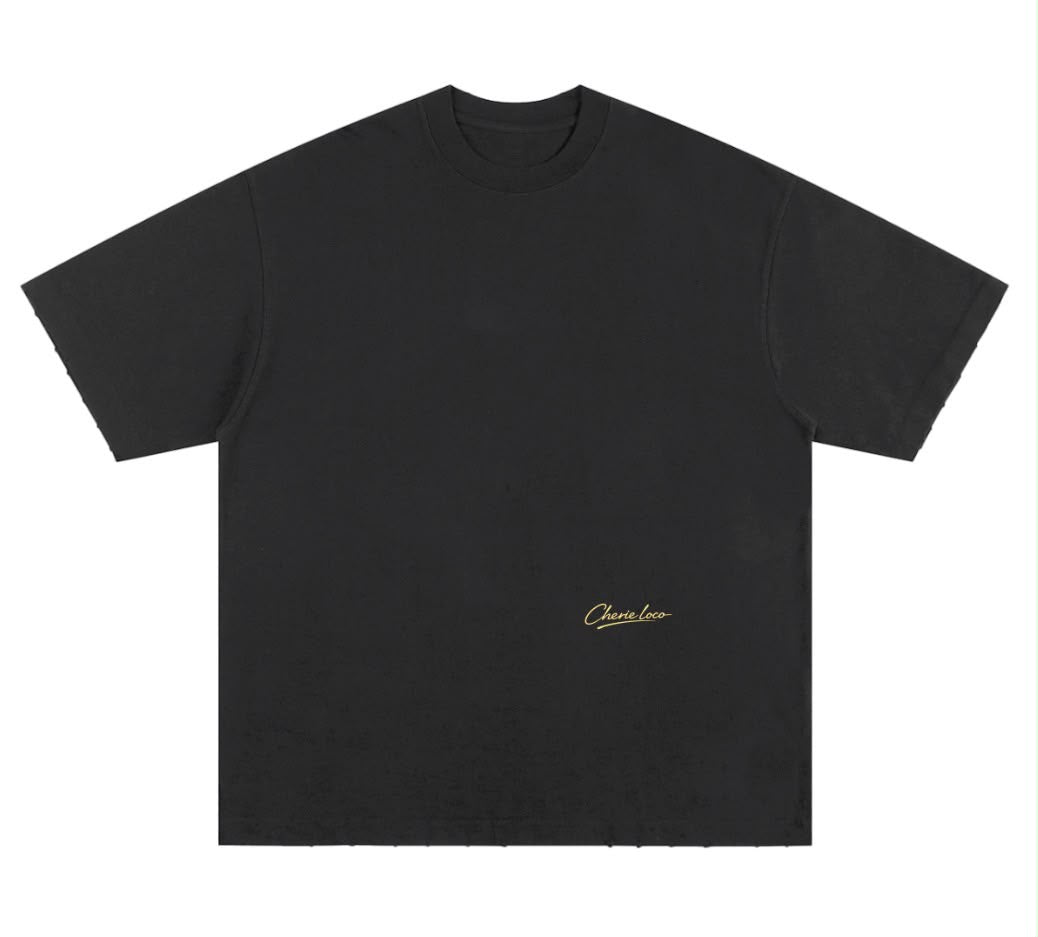 Coffee First Chaos Later (Oversized Tee) - Black